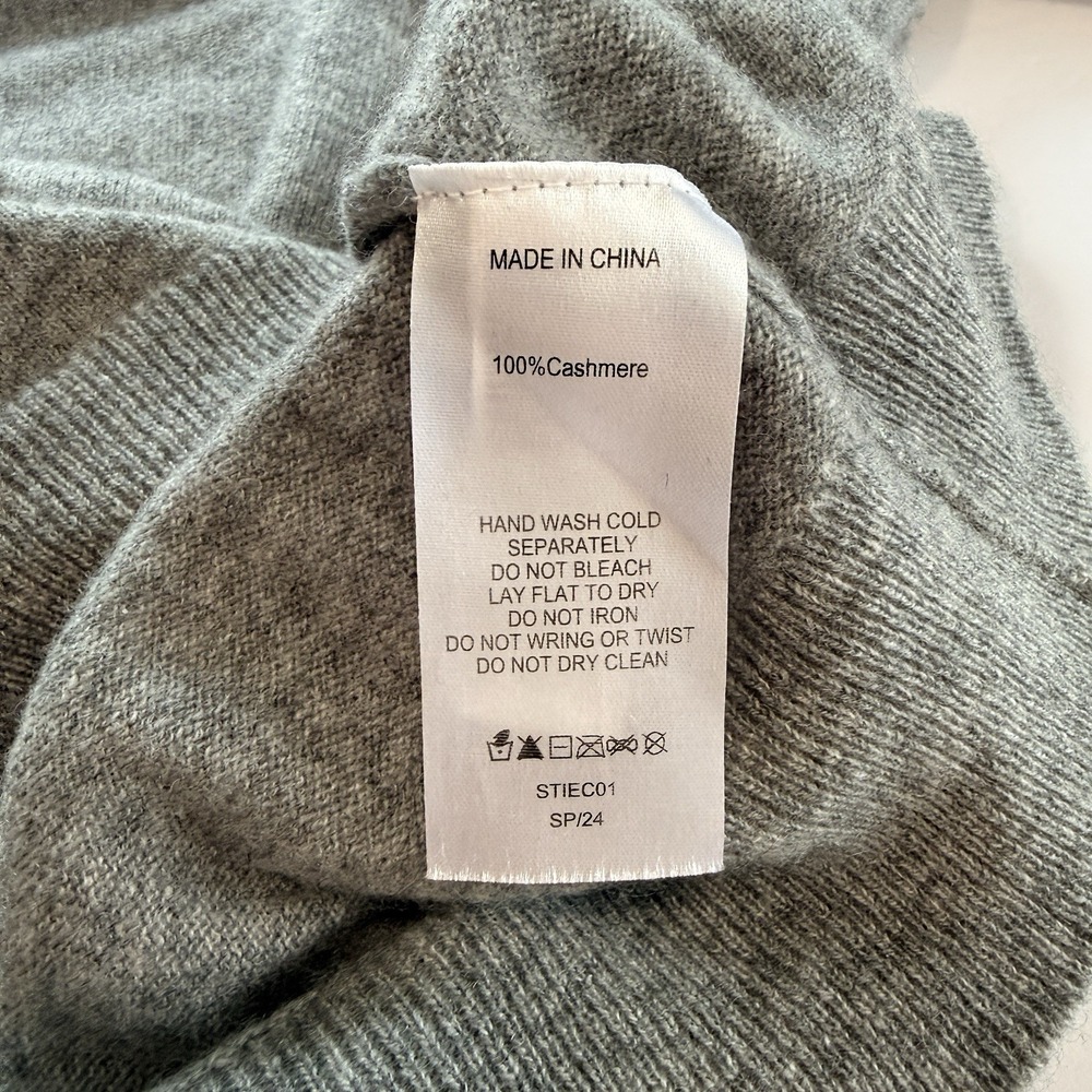 Quince Gray Mongolian Cashmere Crewneck Pullover Sweater Minimalist LARGE - Picture 13 of 13